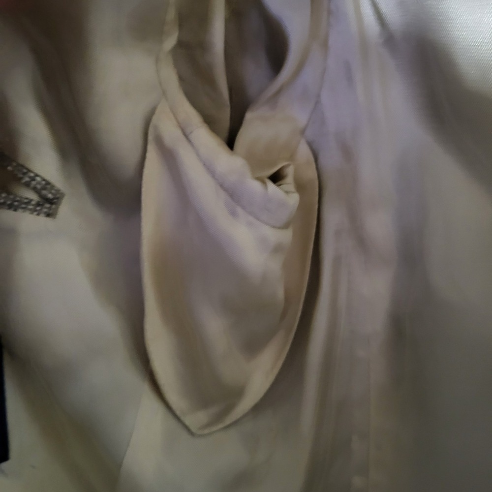 Macy's Savile Row 100% Silk Heathered Tweed Blazer Men's 40R Sand Beige 2 Button - Picture 14 of 16